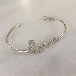 Sterling Silver Slip on Bangle “Love” Bracelet